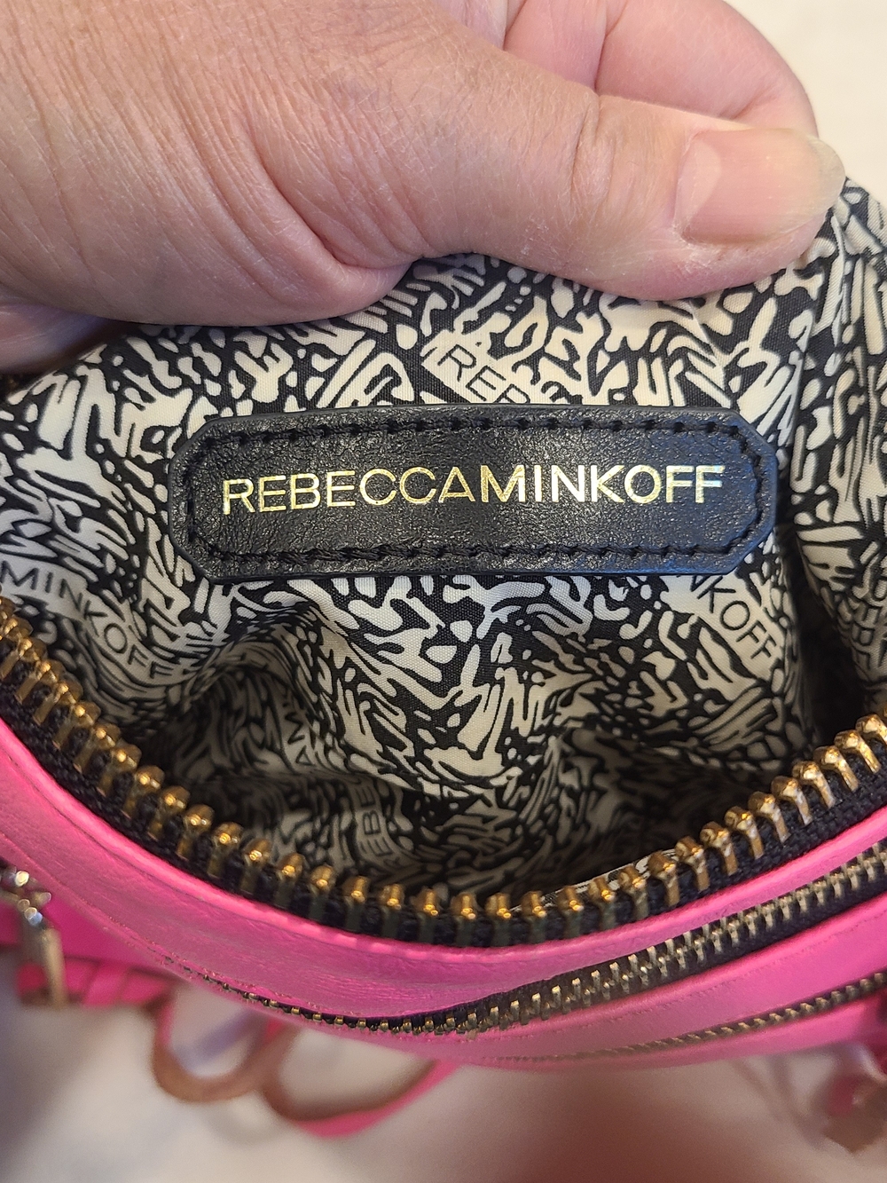 Rebecca Minkoff Hot Pink Leather Crossbody with Gold Hardware